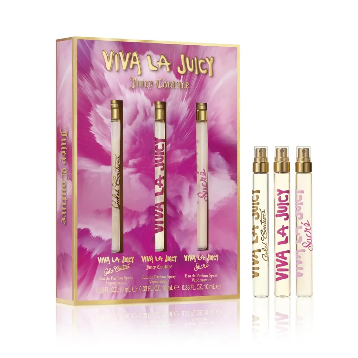 Fragrance Gift Set Viva La Juicy 0.99oz Spray Pen Pink Couture Parfum 3-Piece