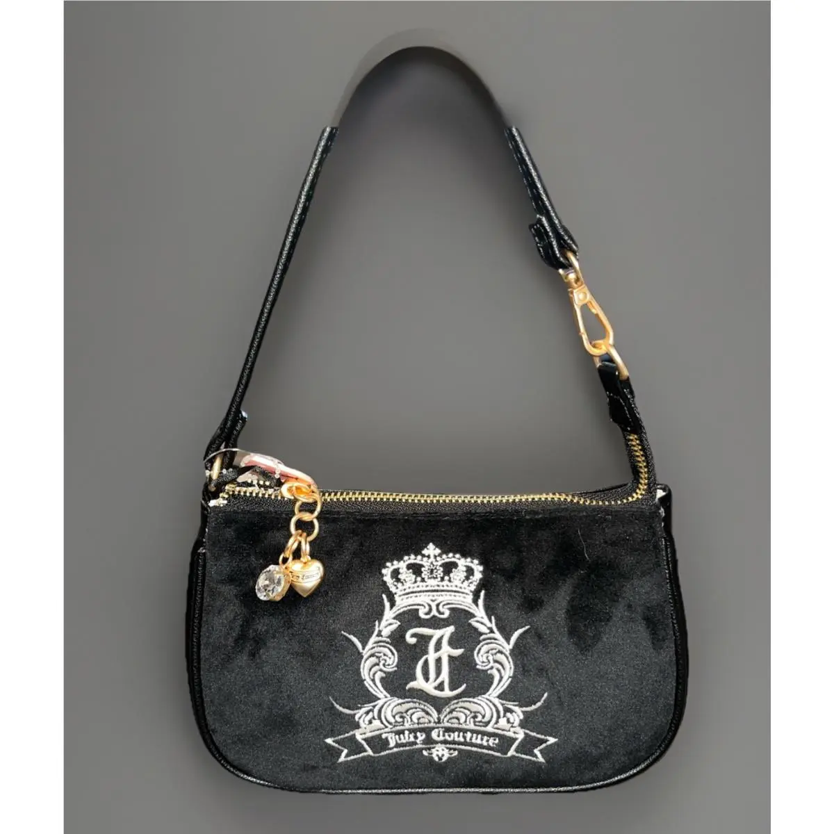 Juicy Couture Need More Juicy Black Velour Wristlet