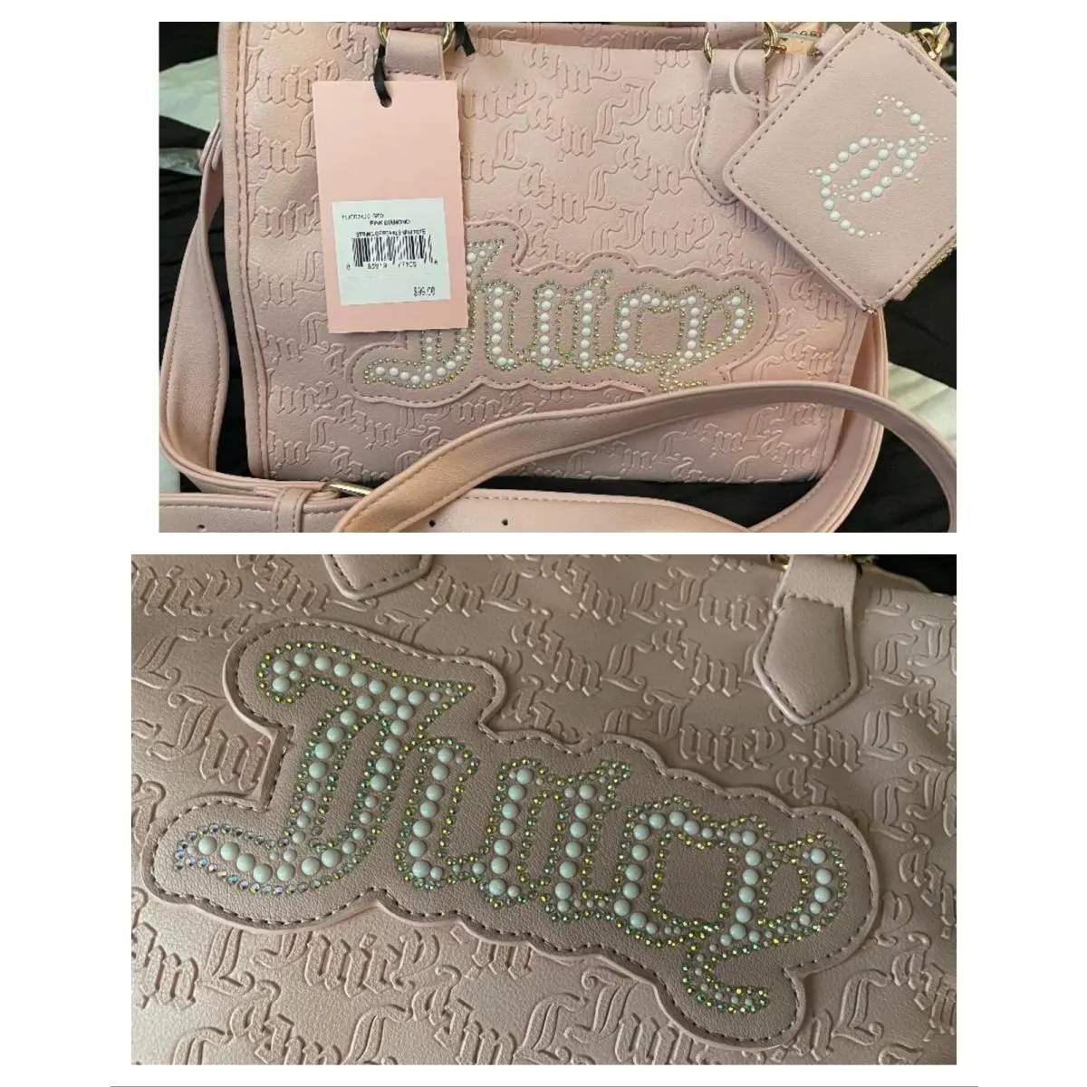 Juicy Couture Pink Diamond String OF Perals Mini Tote Bag