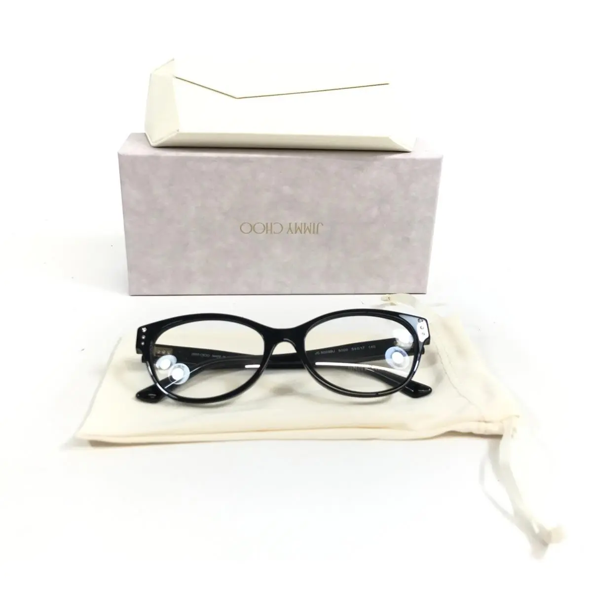 Jimmy Choo Eyeglasses Frame JC3003BU 5000 Shiny Black Cat Eye Full Rim 54-17-140