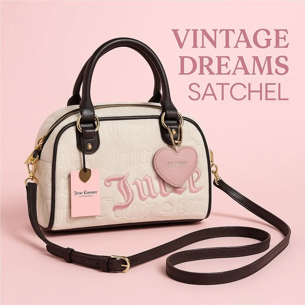 Juicy Couture Purse Vintage Dreams Satchel Bag Angel Chocolate 11JCPVMX Viral