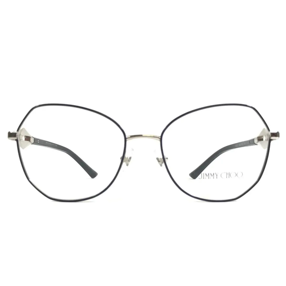 Jimmy Choo Eyeglasses Frames JC2011 3026 Blue Silver Round Wire Rim 53-17-140