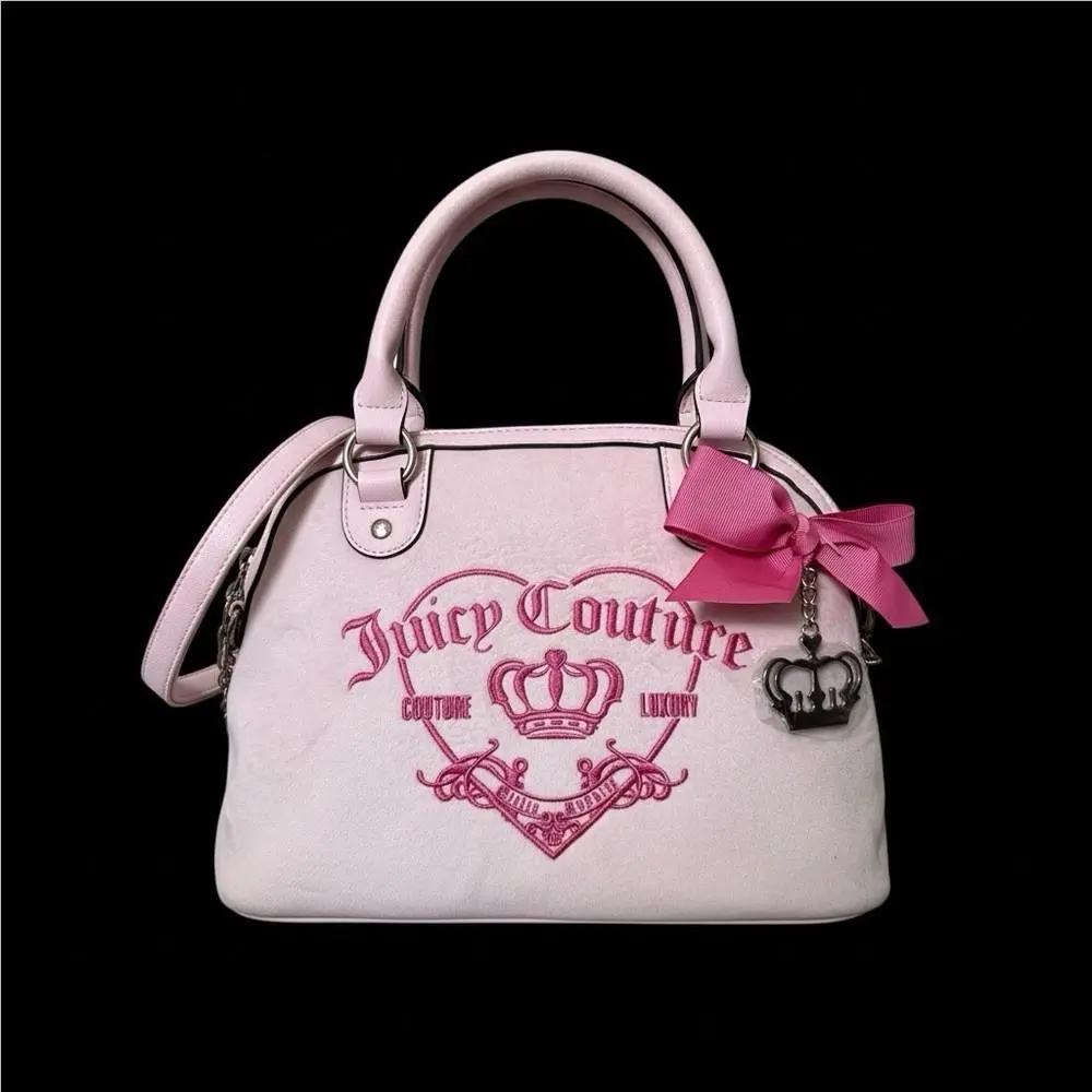 Juicy Couture Chiffon Pink Girlie Royalty Satchel Purse Y2K 2000s