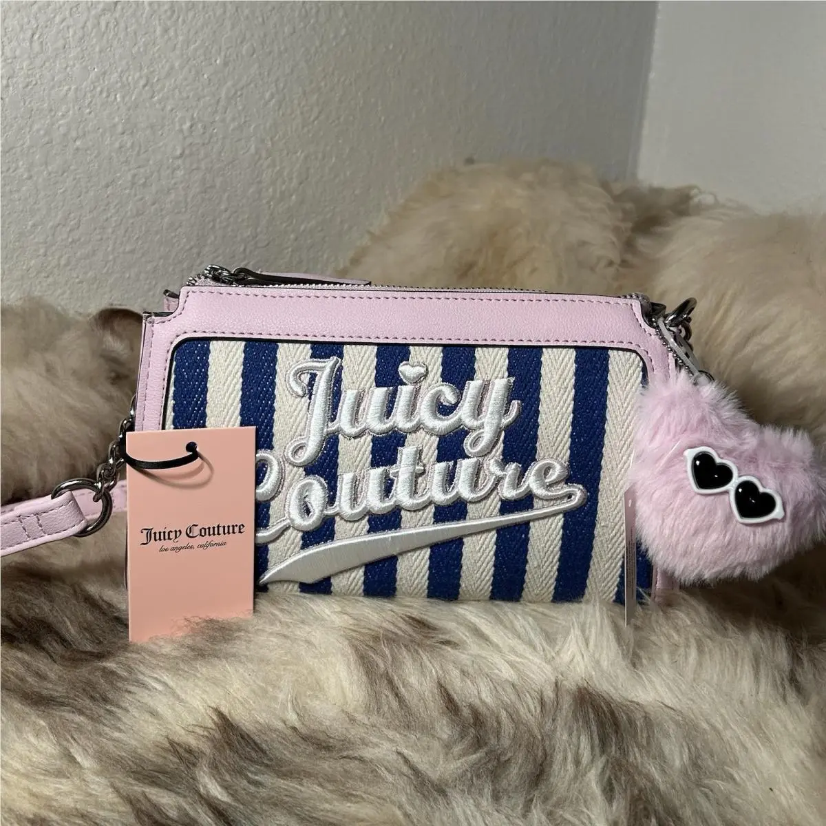 Juicy Couture Free To Be Juicy Crossbody - Blue Stripe