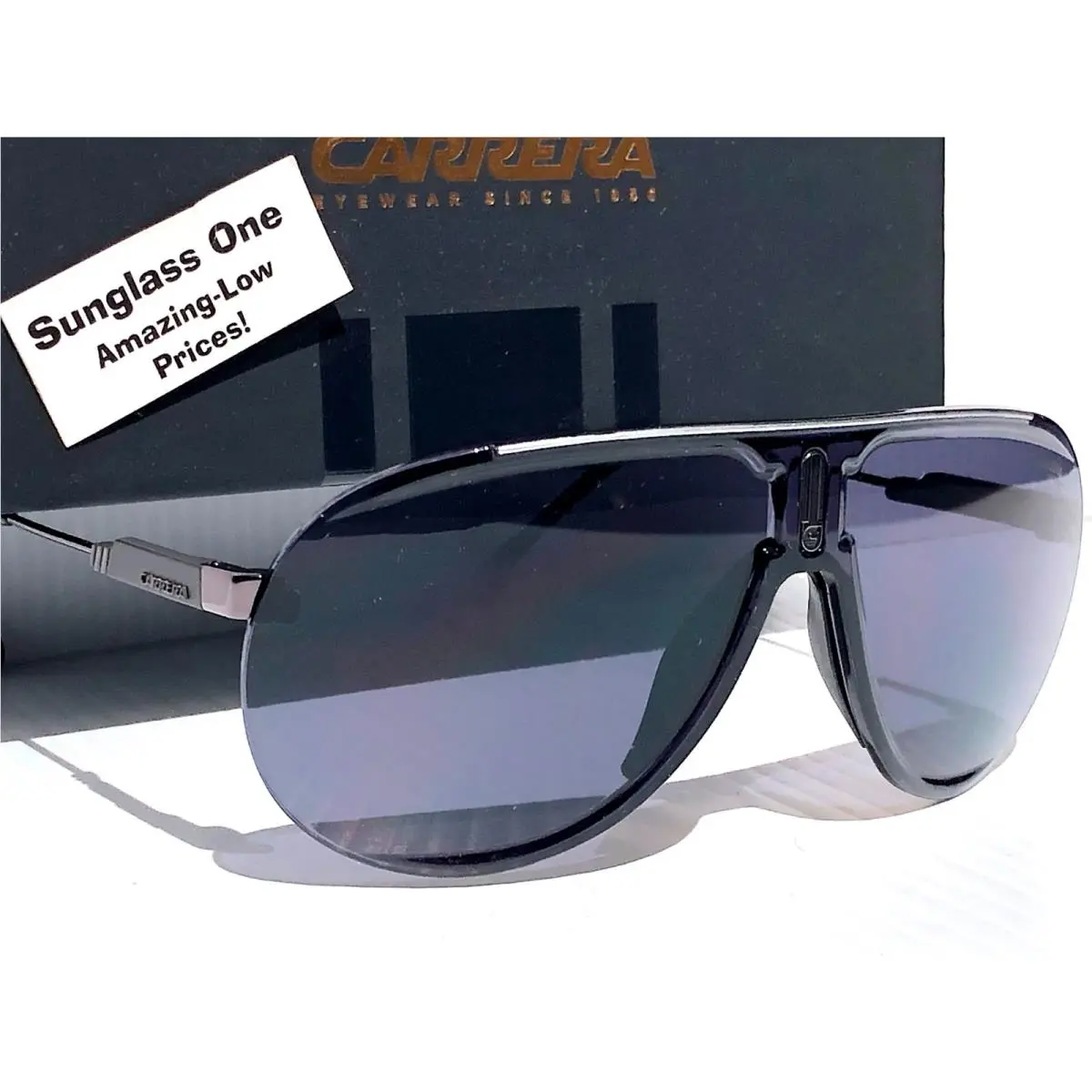 Carrera Superchampion Black Frame Black Lens Sunglass V812K