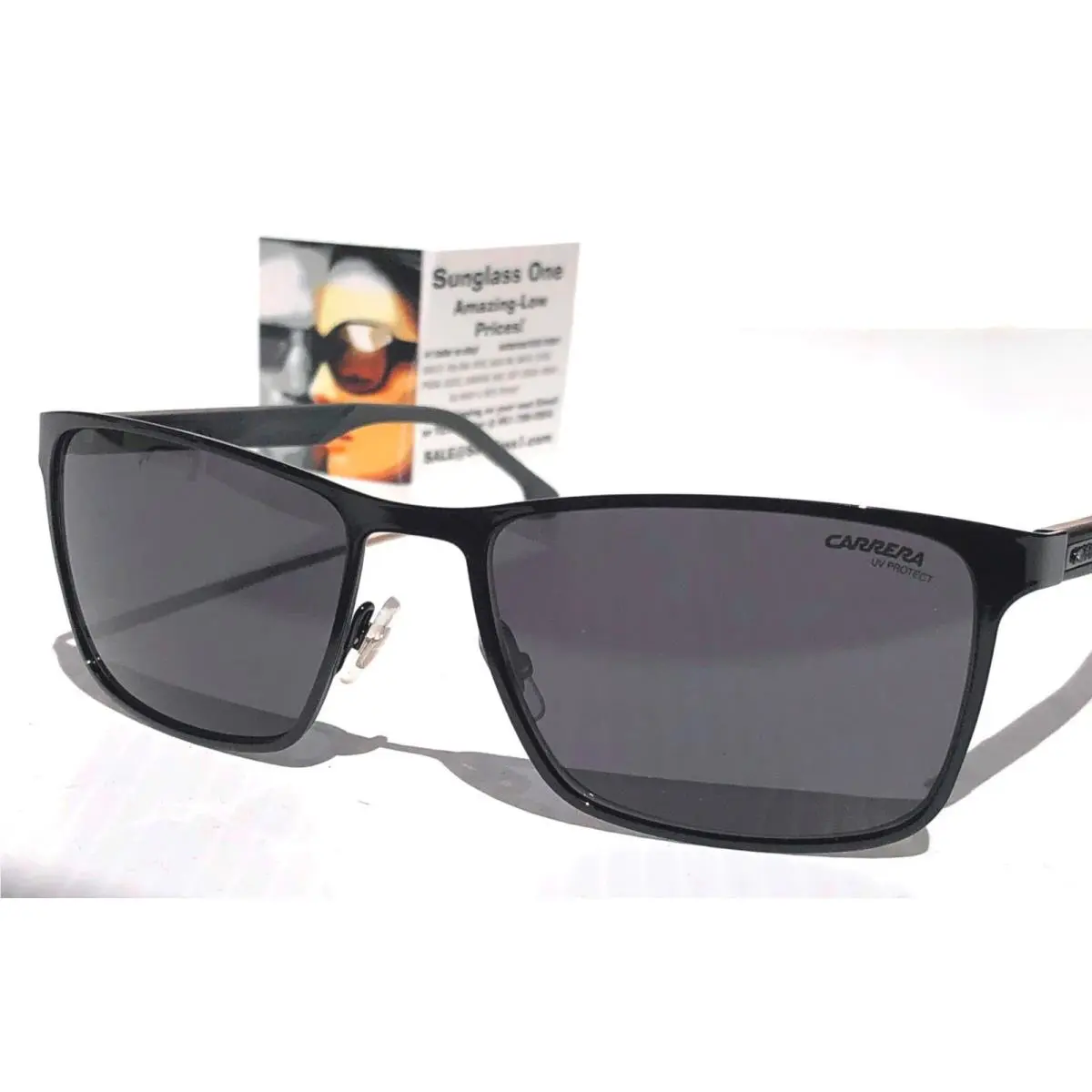 Carrera Shiny Black Metal Frame Grey Lens Sunglass 8048/S 807IR