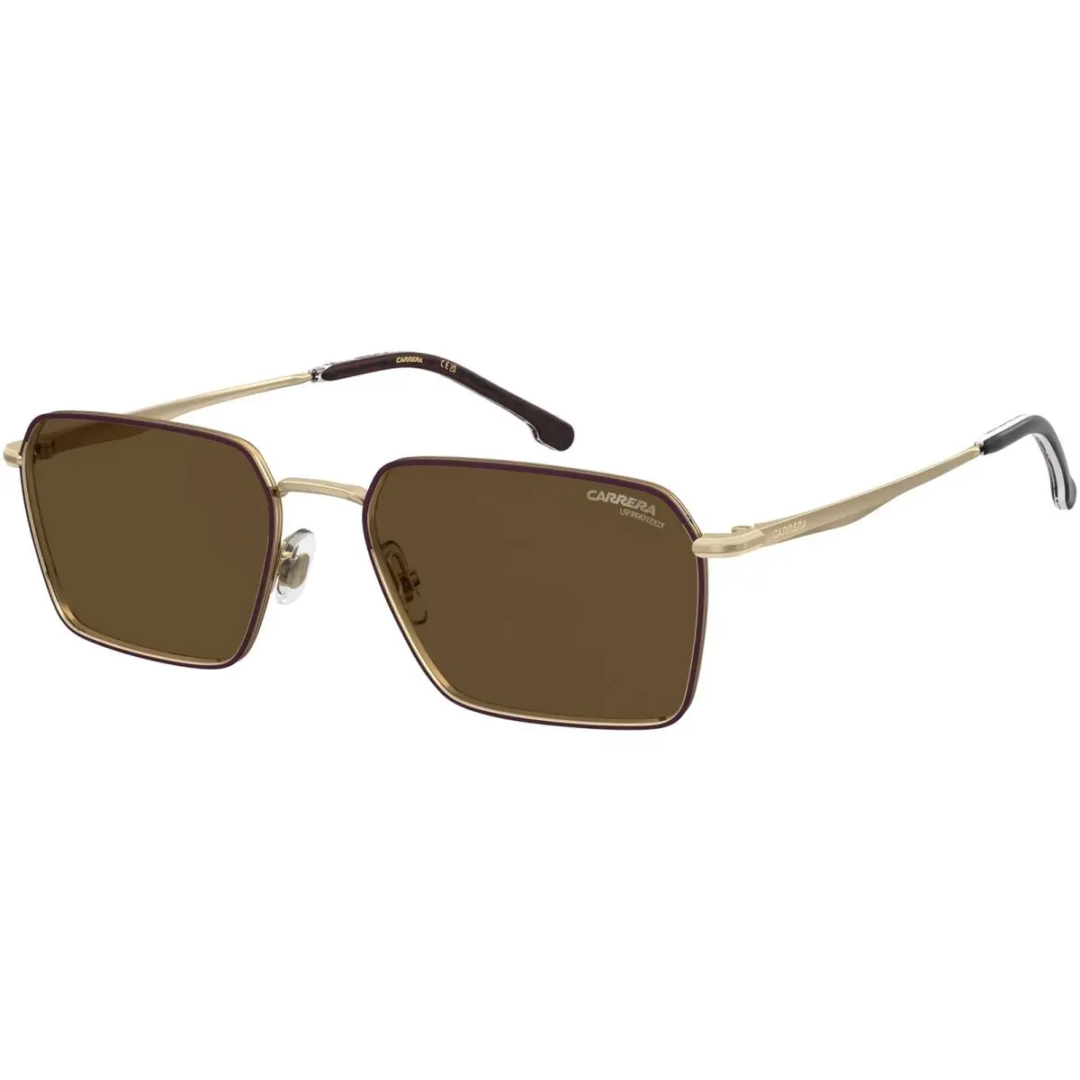 Men`s Gold-tone/burgundy Geometric Square Sunglasses - CA356S 0NOA 70 by Carrera