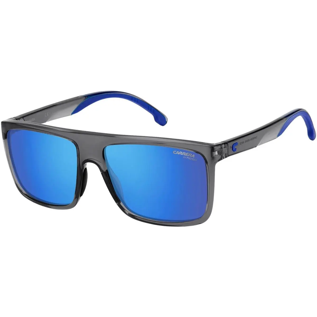 Carrera Men`s Grey Flat Top Square Sunglasses w/ Mirror Lens - CA8055S 0KB7 Z0