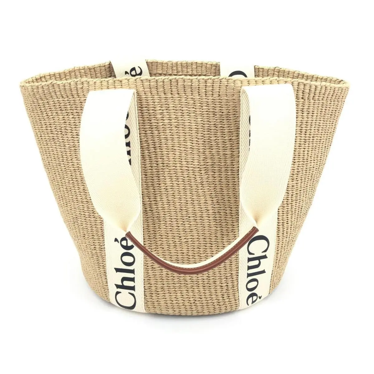 Chloe Natural Women Chloe X Mifuko LG Woody Basket Tote Large Raffia Straw