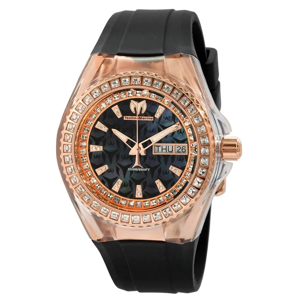 Technomarine Cruise Quartz Crystal Black Dial Ladies Watch TM-121176 by TechnoMarine