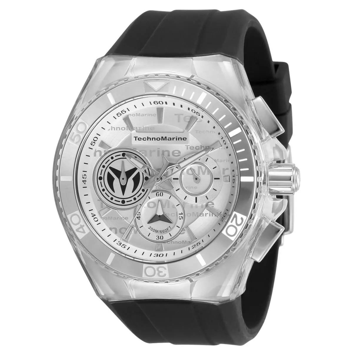 Technomarine Men`s TM-118122 Cruise California Steel 46mm Watch w Black Strap