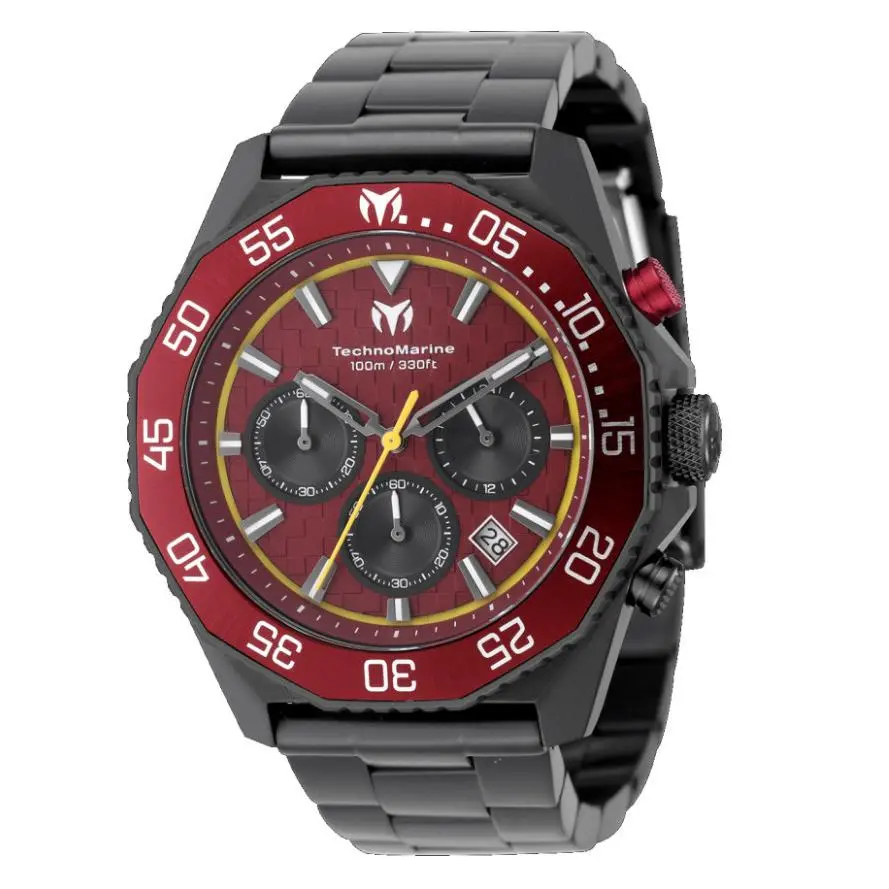 Technomarine Racing Legends Men`s 44mm Dark Red Chronograph Watch TM-525020 by TechnoMarine