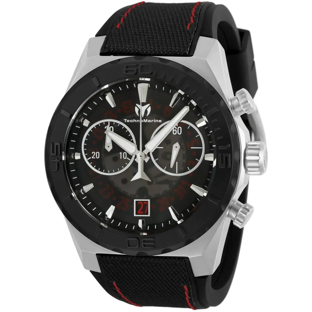 Technomarine Men`s Watch Reef Quartz Chrono Nylon and Silicone Strap TM-519006 by TechnoMarine