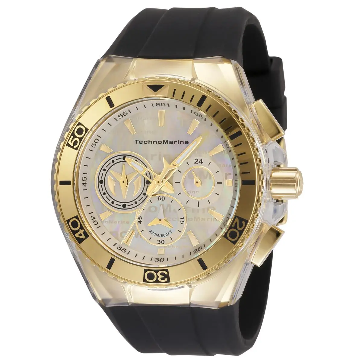 Technomarine Men`s TM-120026 Cruise California Gold with Black Strap 46mm Watch