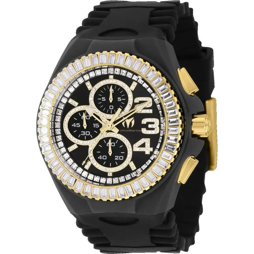 Technomarine Cruise Jellyfish Men`s 45mm Black Gold 260 Crystals Watch TM-121187 by TechnoMarine
