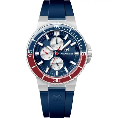 Technomarine La Pelagia Men 43.00mm SS Steel Silver+navy Blue Dial VH67 Quartz by TechnoMarine
