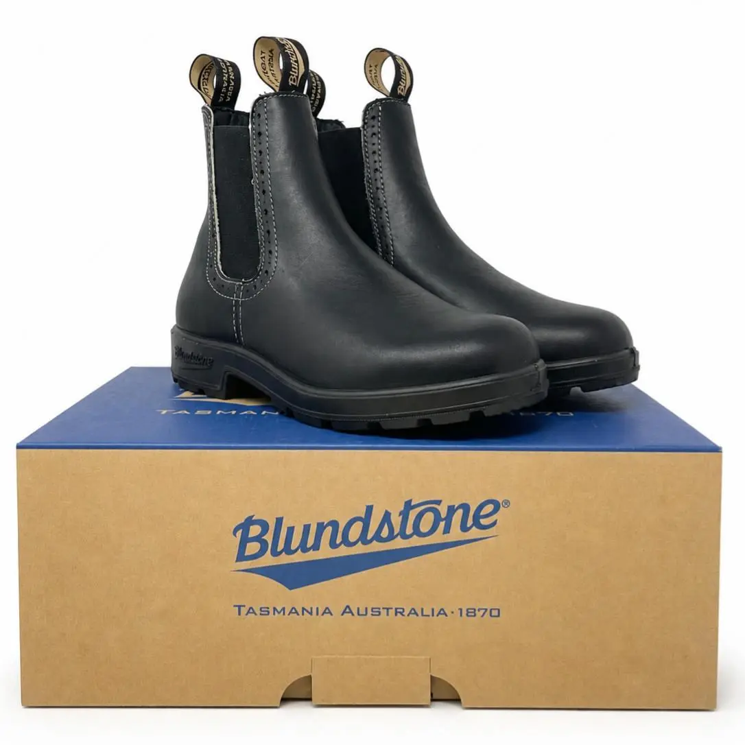 Blundstone 1448 Elastic Sided Boot High Top Unisex Black Leather Chelsea - Black
