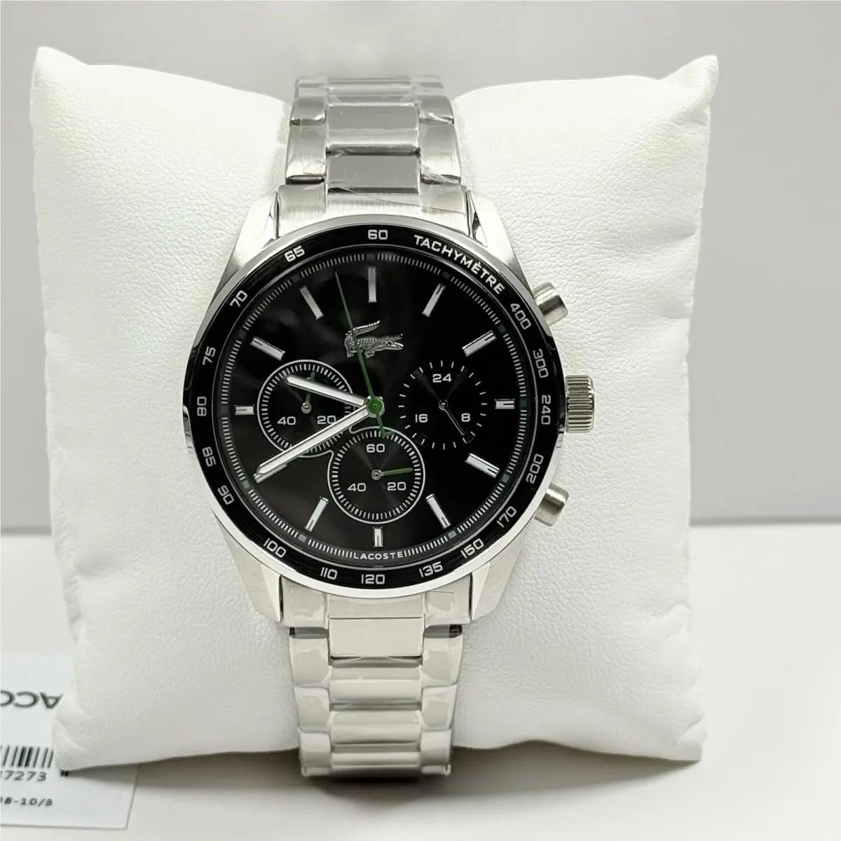 Lacoste Boston 2011347 Black Dial Chronograph Stainless Steel 42mm Men’s Watch