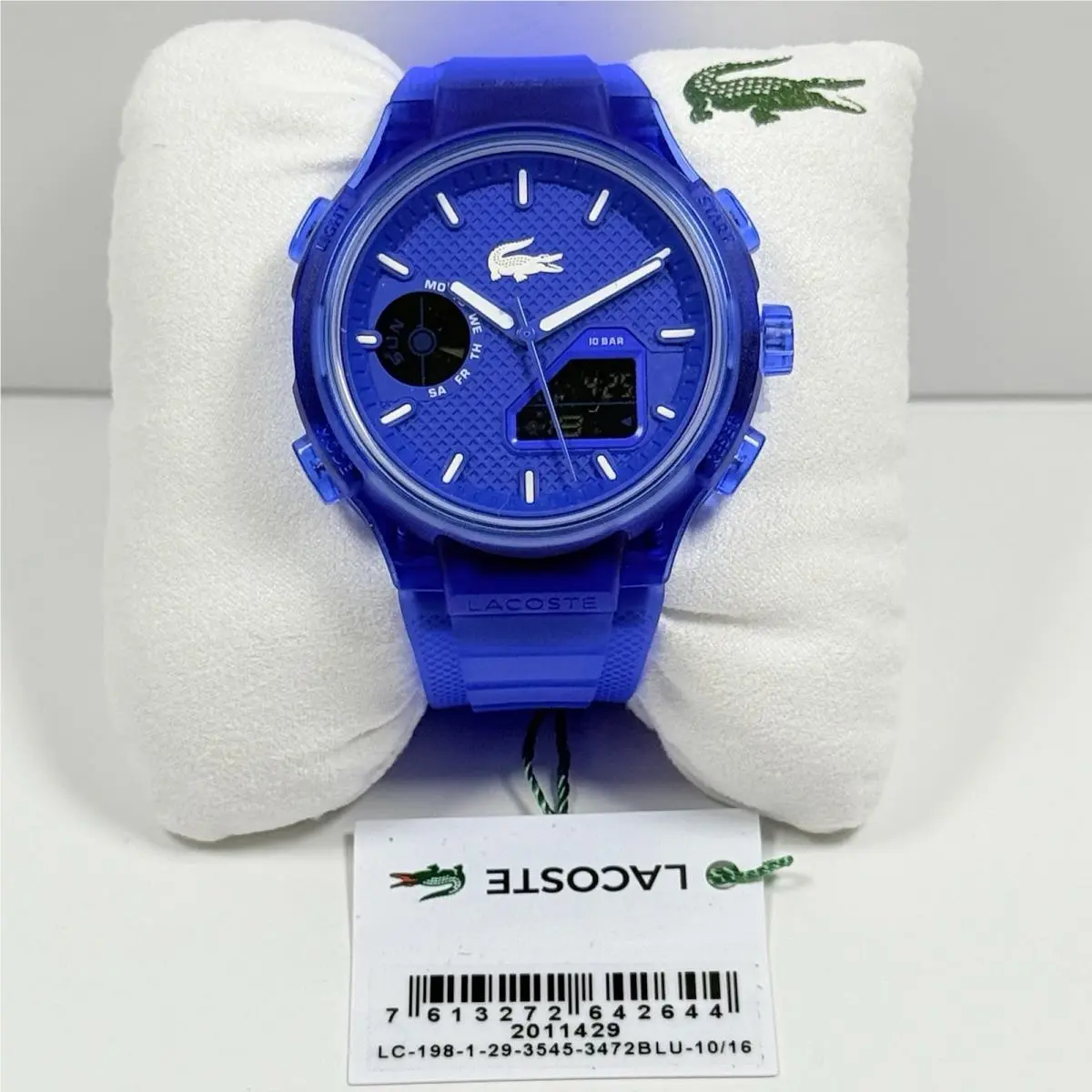 Lacoste LC33 2011429 Analog Digital Blue Dial Silicone Strap 45MM Men’s Watch