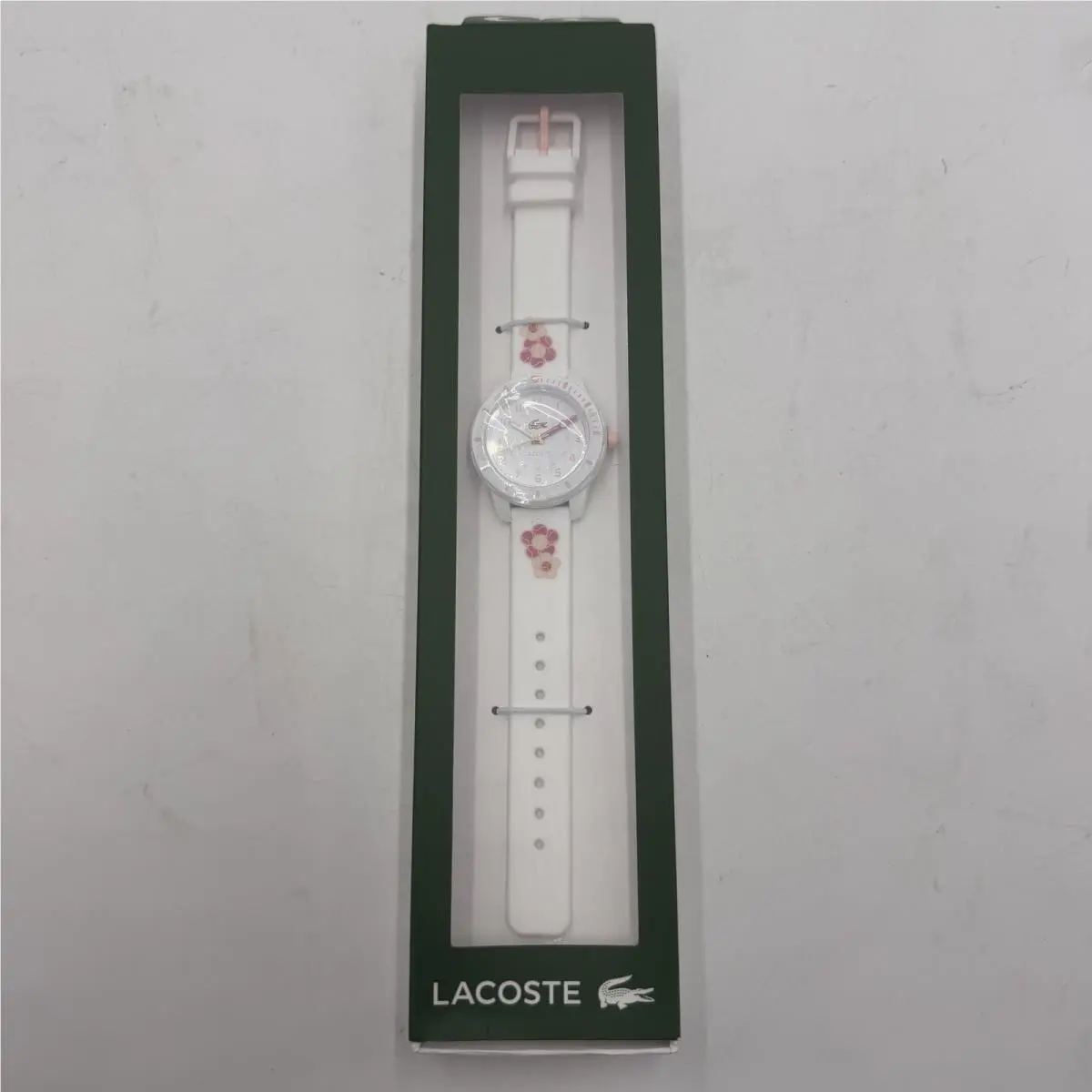 Lacoste Mini Tennis Kids` Sporty Quartz Water Resistant Watch 35MM White Flower