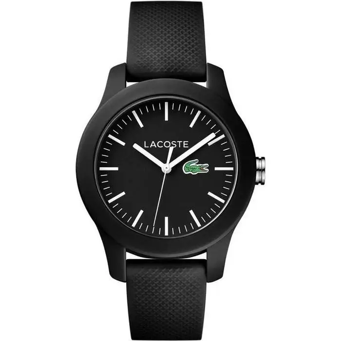 Lacoste 12.12 Black Silicone Strap Watch 38 mm Quartz 2010986