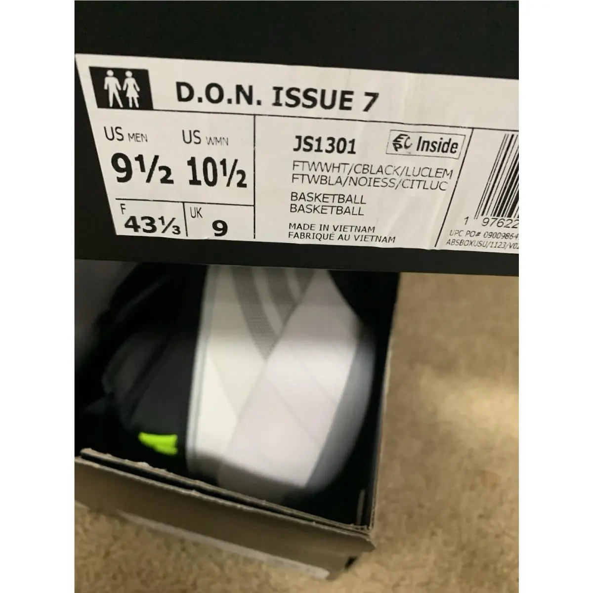 Adidas shoes - adidas D.O.N. Issue - Issue - JS1301 - Footwear White/Core Black/Lucid Lemon 10