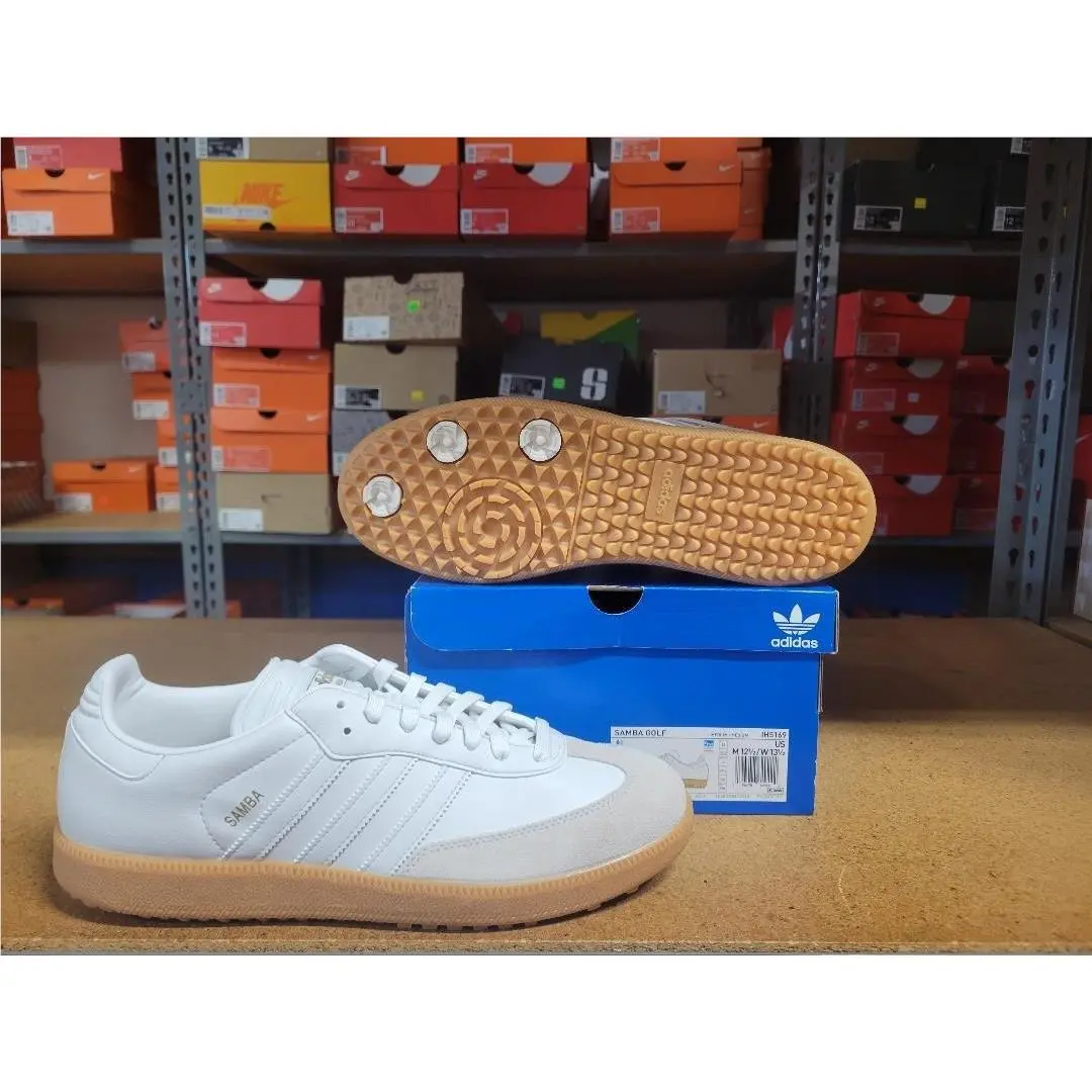 Adidas shoes - Adidas Samba Spikeless Golf Men Shoes - IH5169 - Crystal White Gum 4