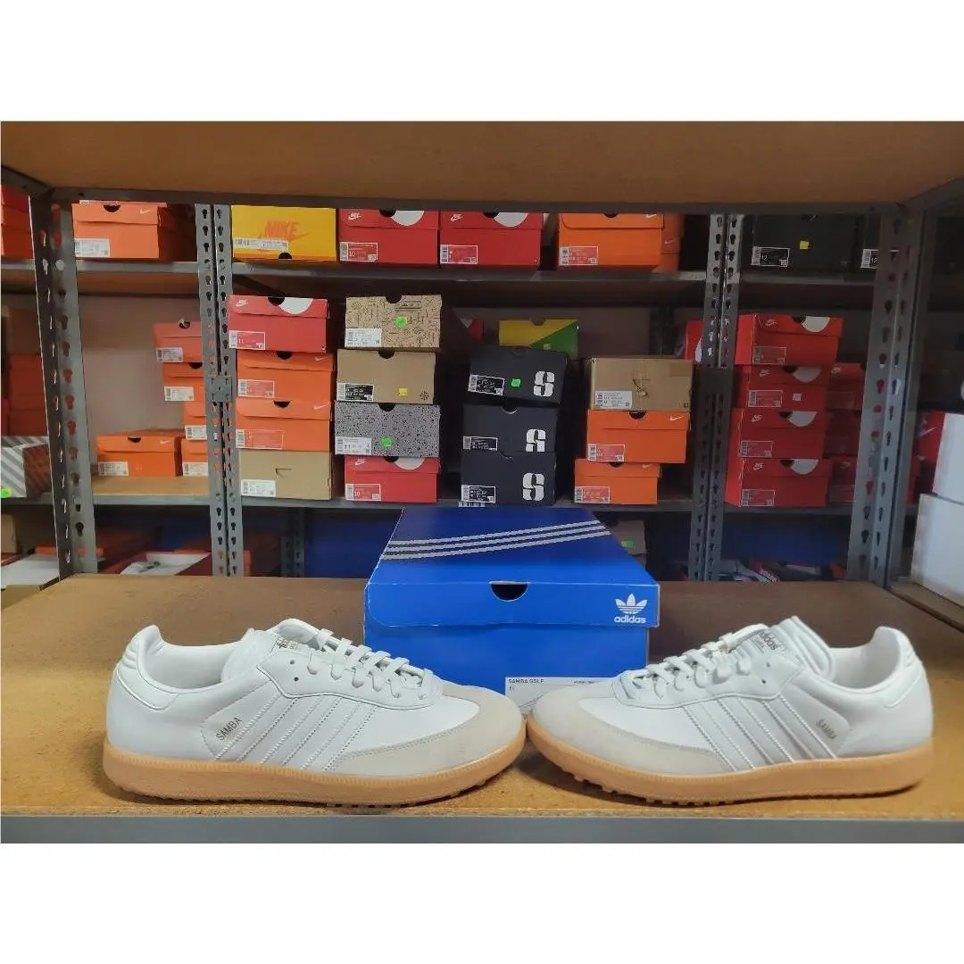 Adidas shoes - Adidas Samba Spikeless Golf Men Shoes - IH5169 - Crystal White Gum 5