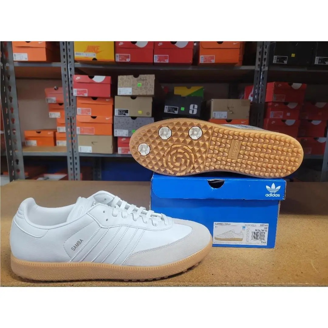 Adidas Samba Spikeless Golf Men Shoes Crystal White Gum IH5169 Size 14