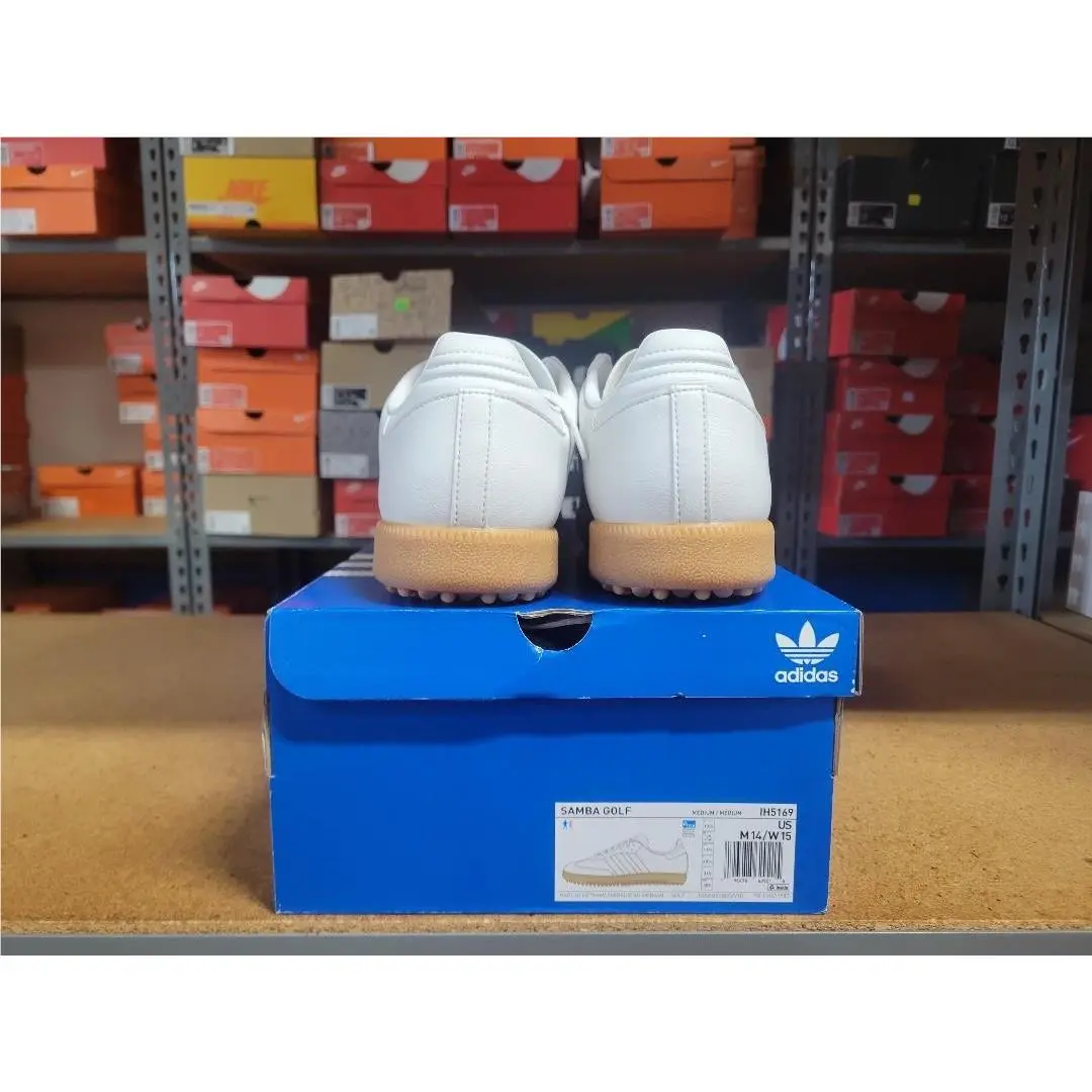 Adidas shoes - Adidas Samba Spikeless Golf Men Shoes - IH5169 - Crystal White Gum 9
