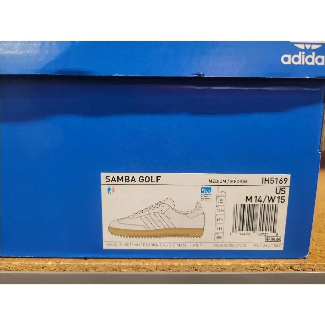 Adidas shoes - Adidas Samba Spikeless Golf Men Shoes - IH5169 - Crystal White Gum 10