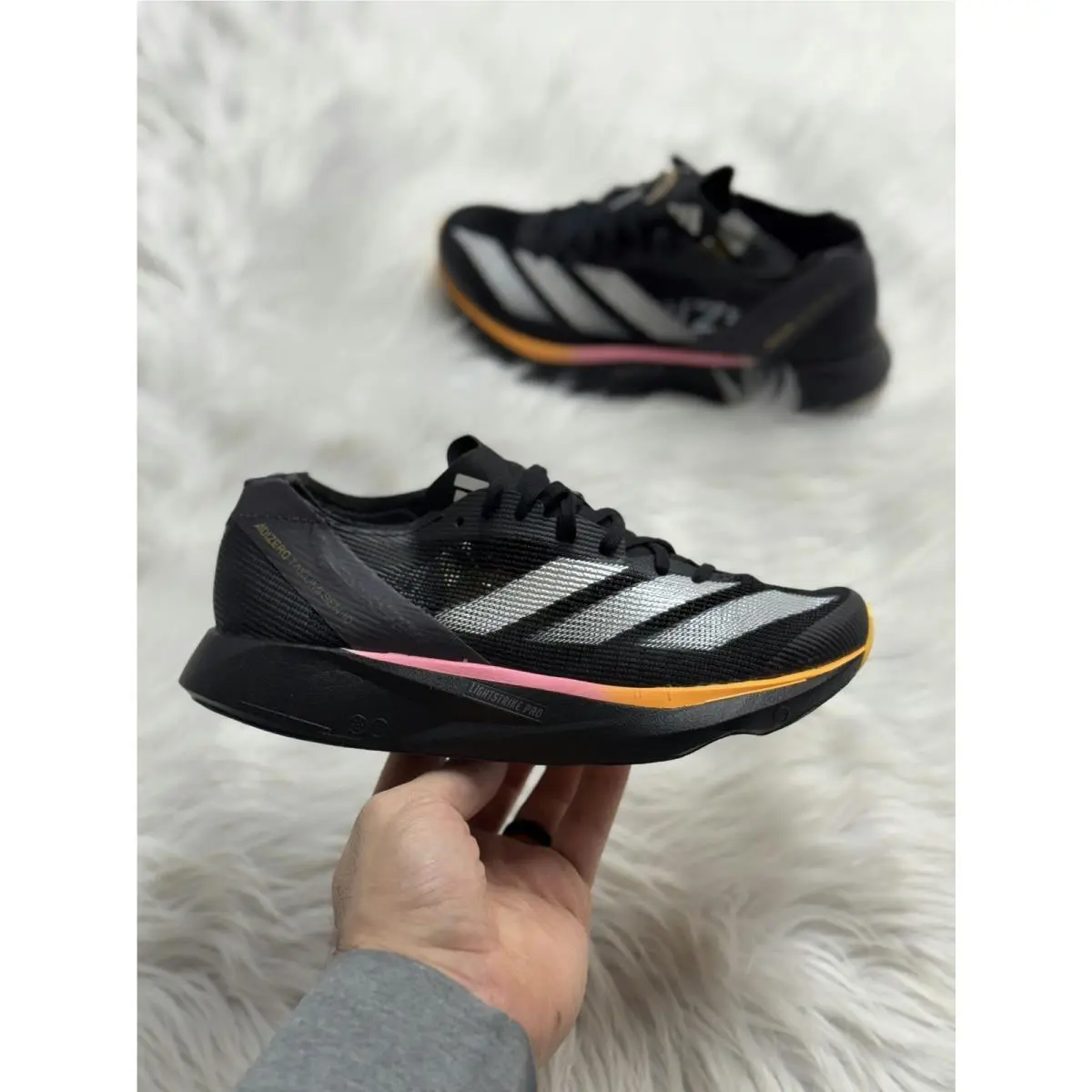 Adidas Adizero Takumi Sen 10 Black Spark Womens Running ID2794 Sz 5.5