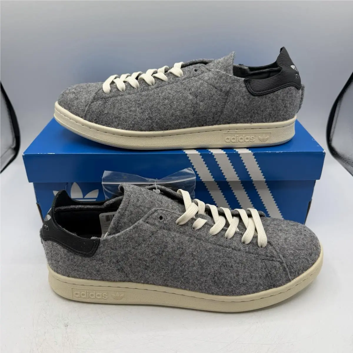 Adidas Stan Smith PC Wool Originals Shoes Mens Sz 13 Grey/black Sneakers AQ8452