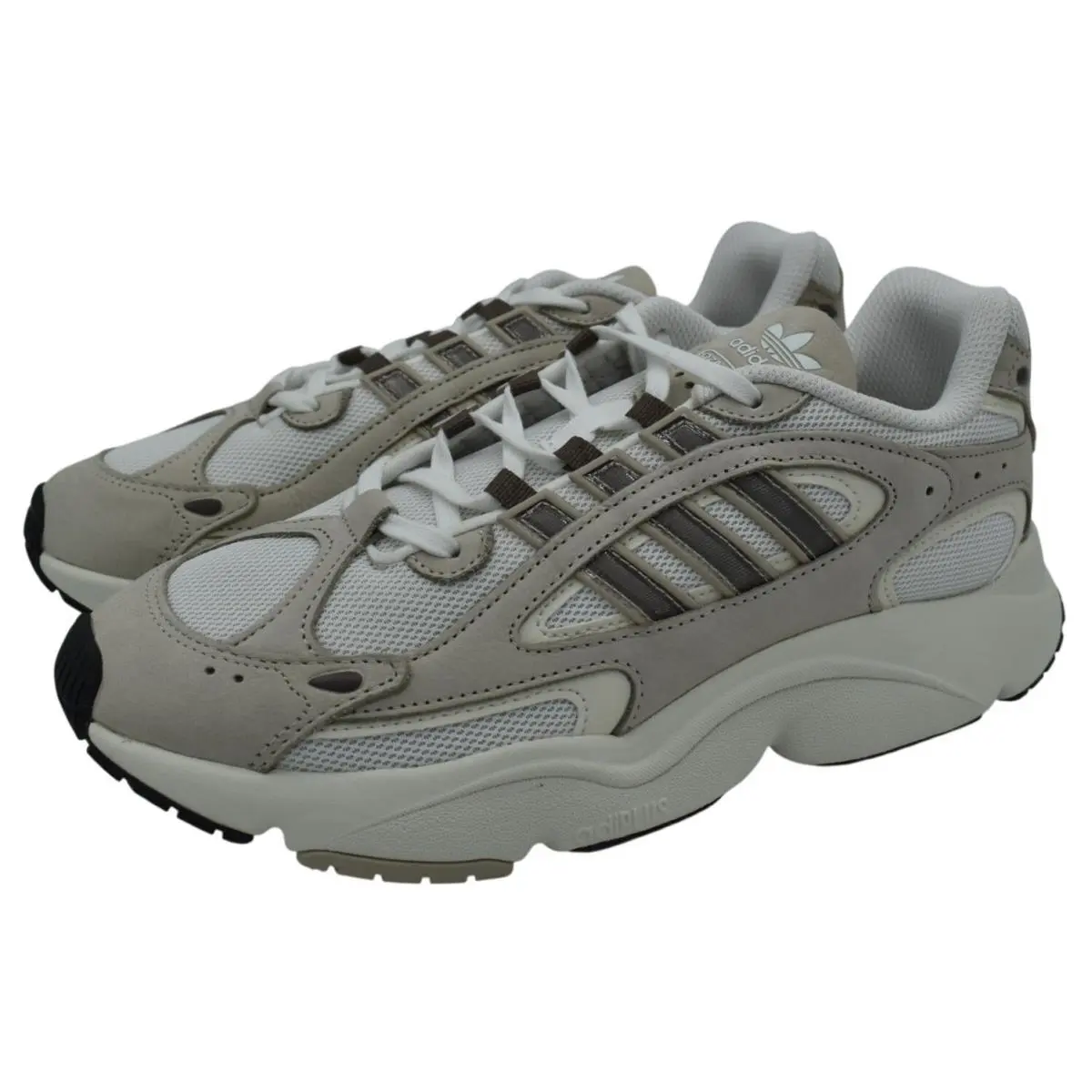 Adidas Originals Mens Size 11.5 Ozmillen Beige White Lace Up Sneakers Shoes