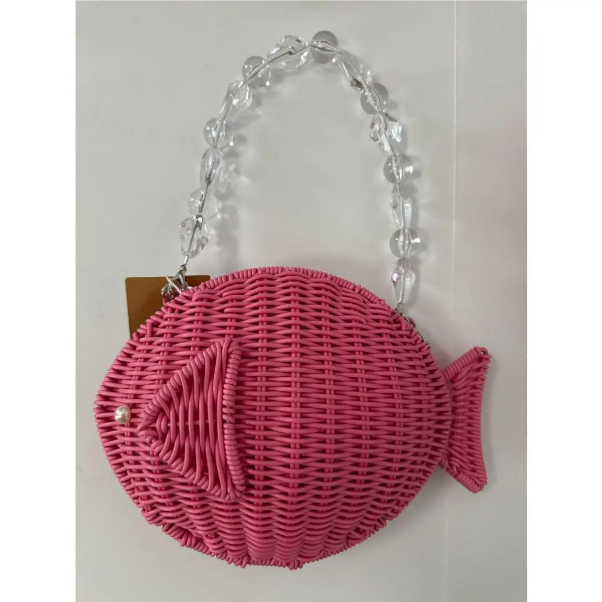 Viral Woven Wicker Crossbody Bag Pink Fish by Tommy Bahama