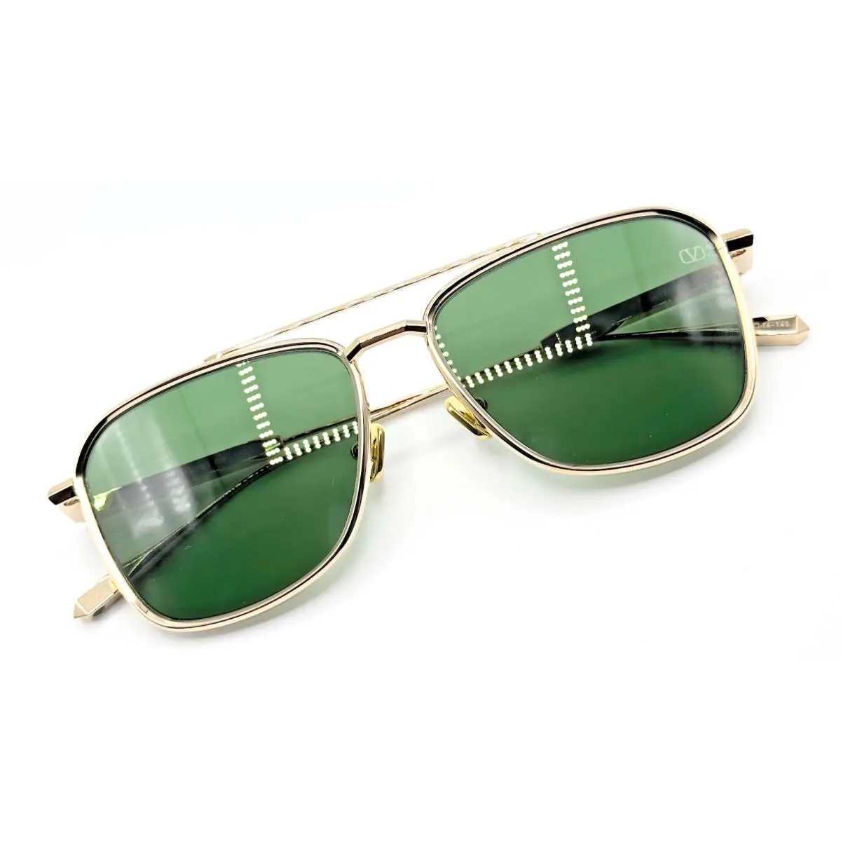Valentino Sunglasses V-lstory II VLS-168A Gold Aviator Frame Green Lens 55mm