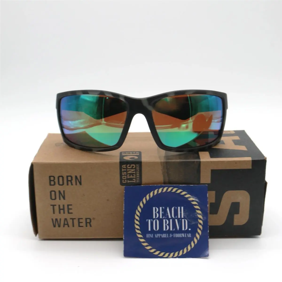 Costa Reefton Polarized Sunglasses - Tiger Shark Frame w/ Green 580G Glass Lens