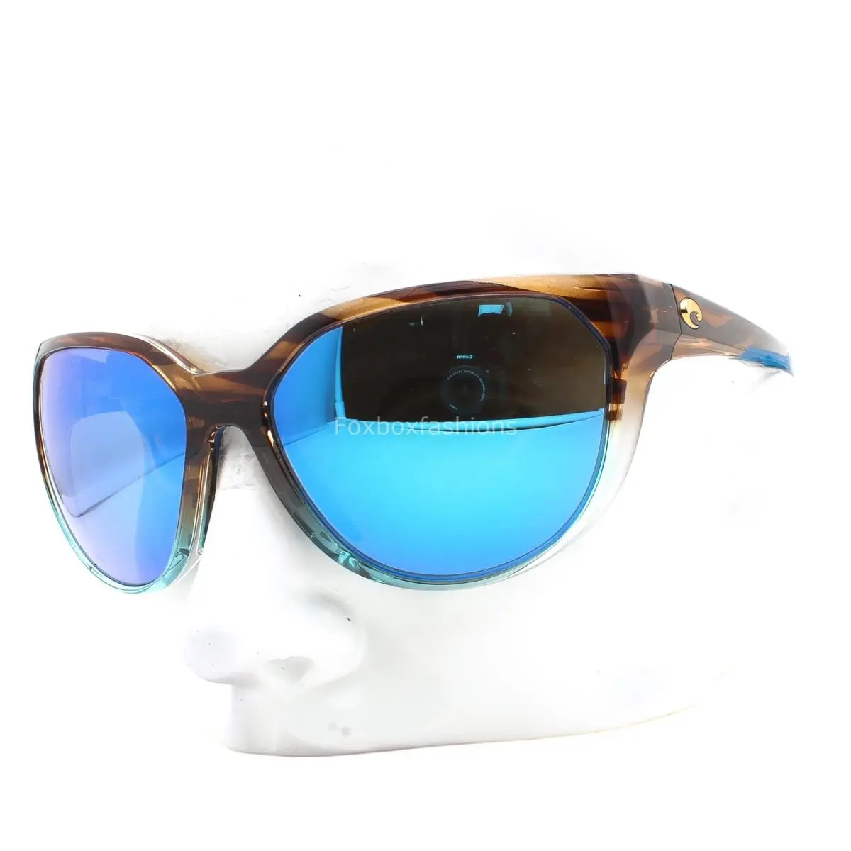 Costa Del Mar Mayfly Sunglasses Shiny Brown to Blue Polarized Glass with Case