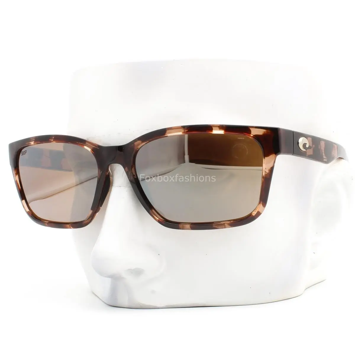 Costa Del Mar Palmas Sunglasses Coral Tortoise Copper Silver Plastic Lens W/case