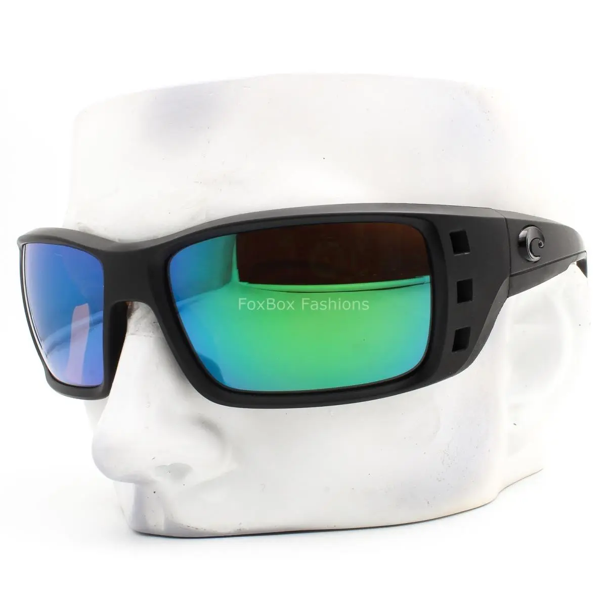 Costa Del Mar Permit Sunglasses Matte Blackout Polarized Green Glass with Case
