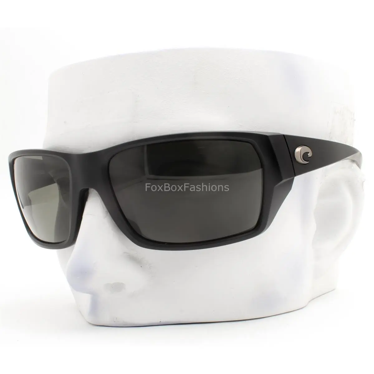 Costa Del Mar Tailfin Sunglasses Matte Black Gray Polarized Glass 60mm W/case