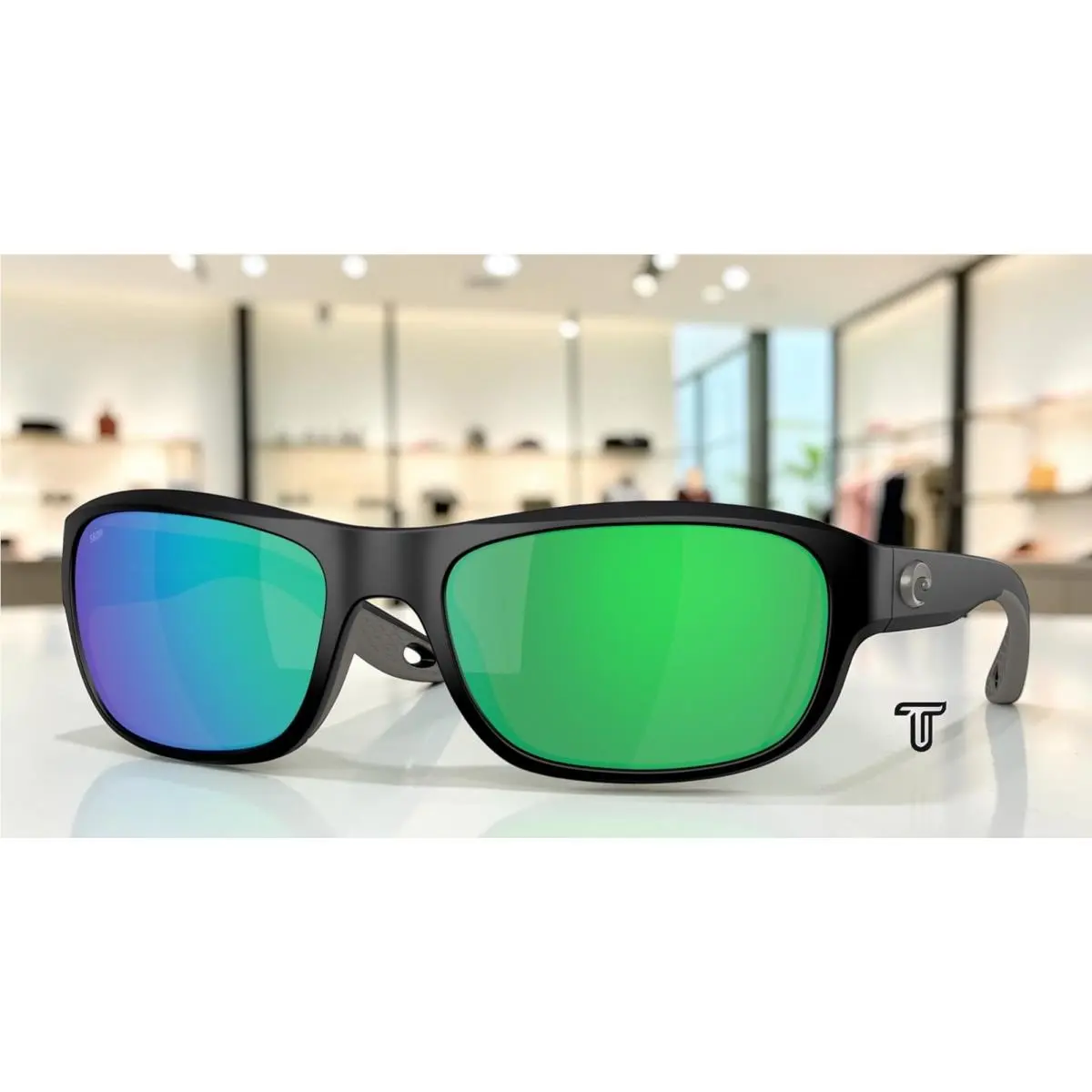 Costa 6S9119 05 Clipperton Black Green Mirror Polarized 58 mm Unisex Sunglasses