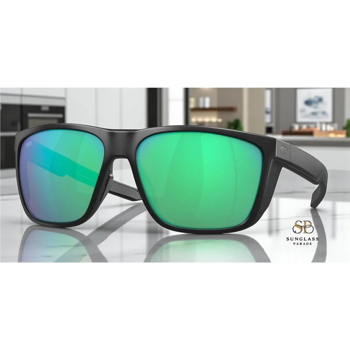 Costa Del Mar 6S9012 02 Ferg Xl Matte Black Green Mirror 62 mm Men`s Sunglasses