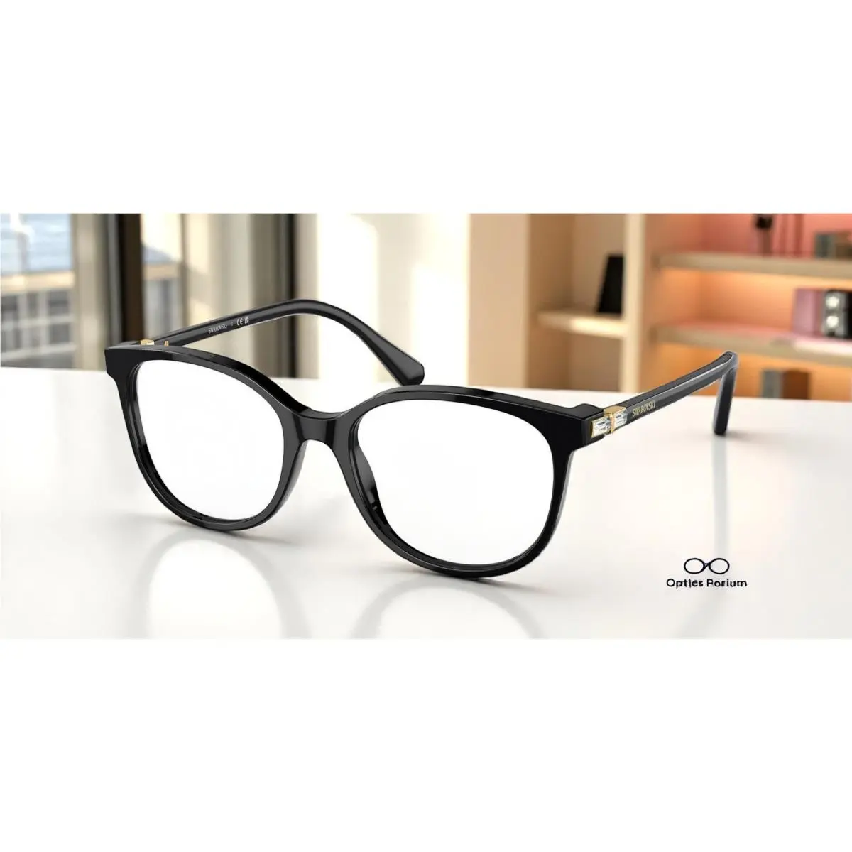 SK2002 1001 Solid Black Demo Lens 51 mm Women`s Eyeglasses by Swarovski