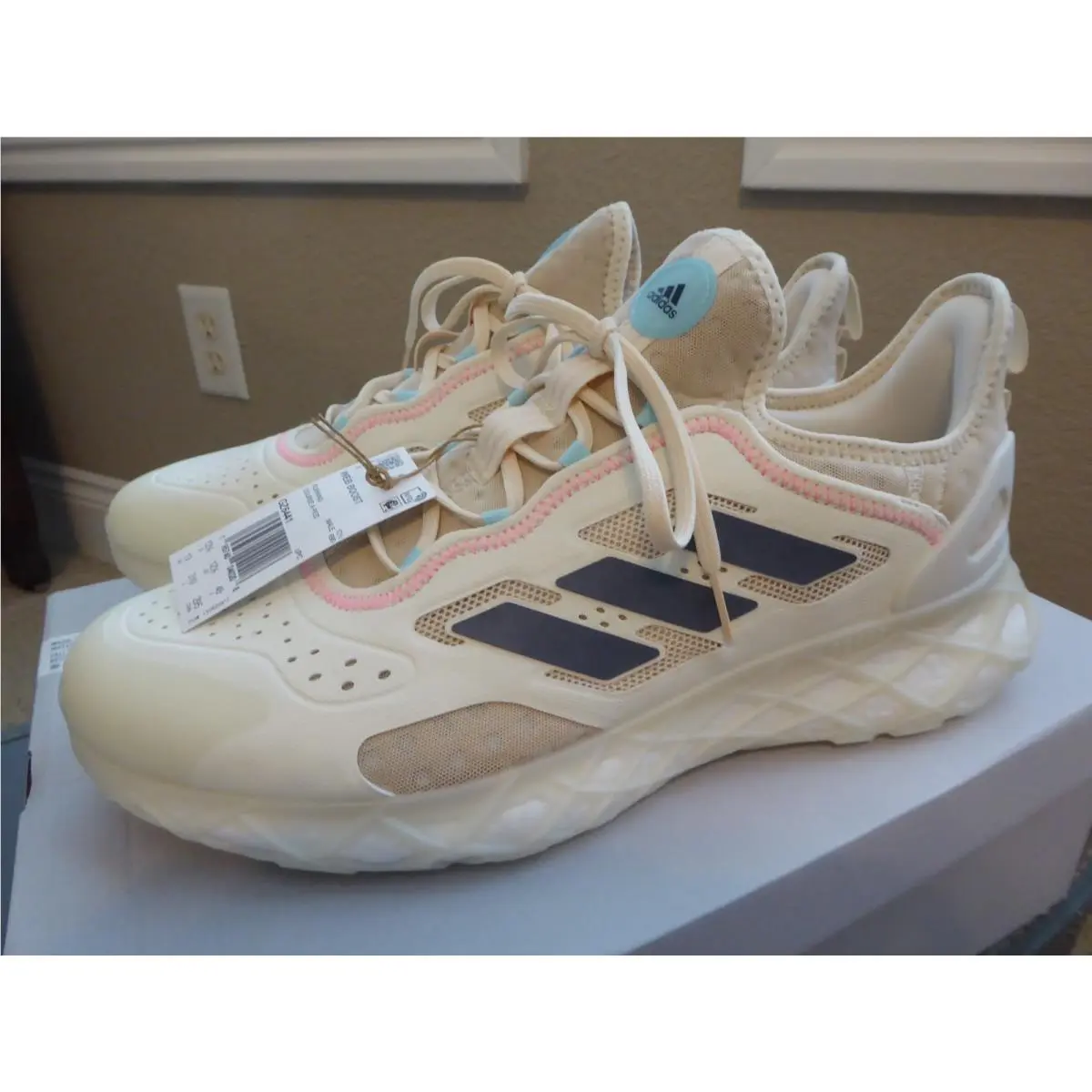 Adidas Web Boost Running Shoes W/box GZ6441 Mens Size 13 Off White