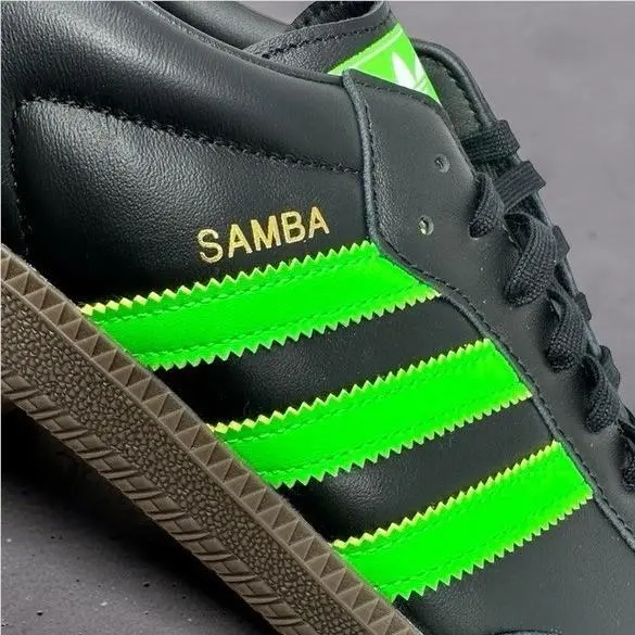 Adidas shoes - Adidas Samba OG Core Black Solar Green IG1024 - Black 13