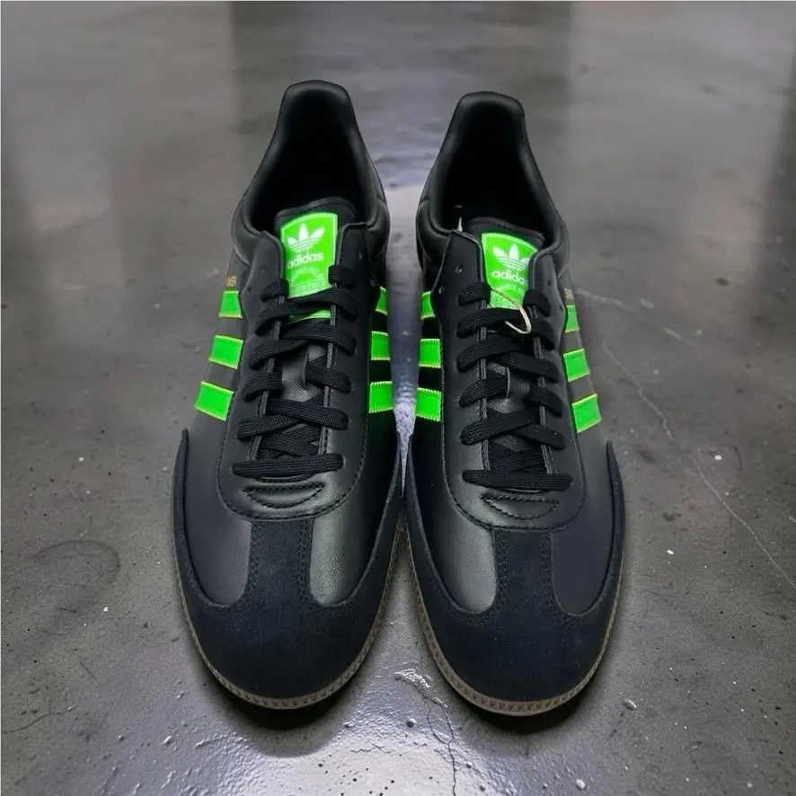 Adidas shoes - Adidas Samba OG Core Black Solar Green IG1024 - Black 2