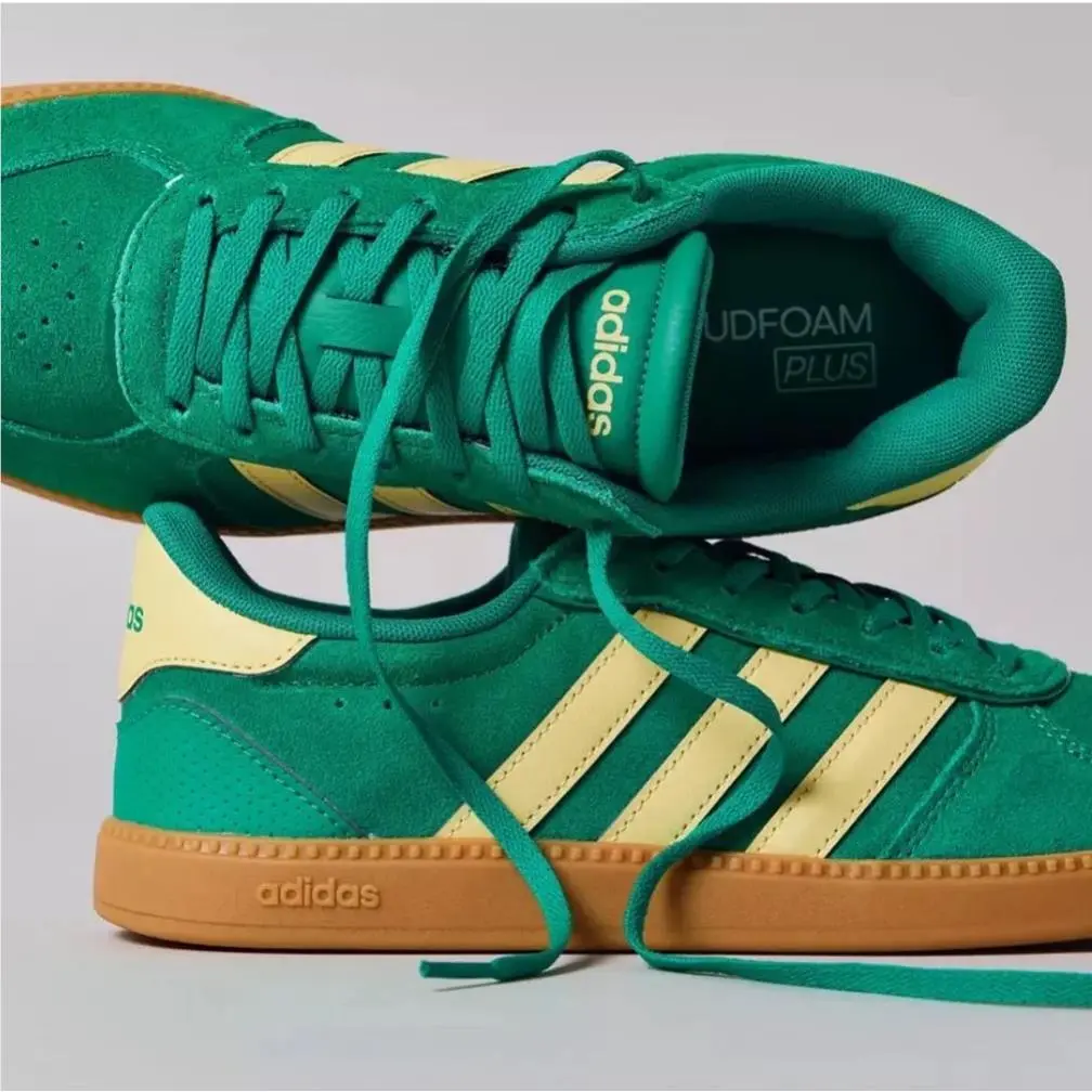 Adidas Breaknet Sleek Women`s Shoes Sneakers Low Top Green Yellow - Size 7