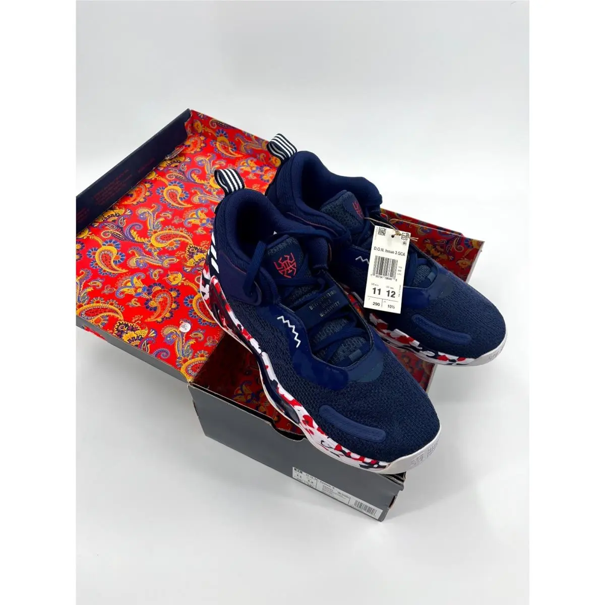 Adidas Don Issue 3 GZ5527 Bel Air Men Sneakers 11/12 Navy Paisley Basketball