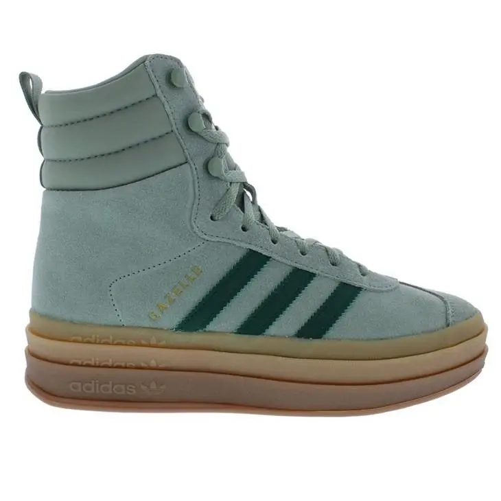 Adidas Gazelle Boots Silver Green Gum Women`s 5.5 Fashion Shoes ID6982